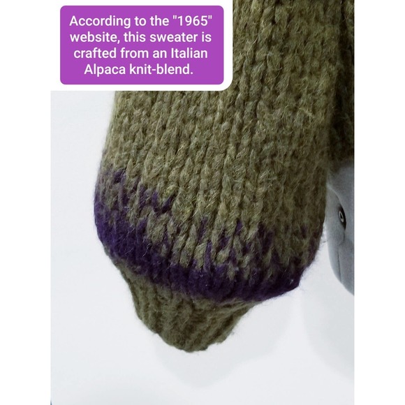 1965 BY ANNA BARTHELME handmade alpaca blend Italian knit sweater $628 OS - Picture 4 of 12